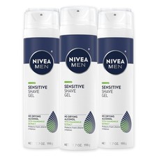 3-Pack NIVEA MEN Sensitive Shave Gel with Vitamin E, Soothing Chamomile 7 Oz