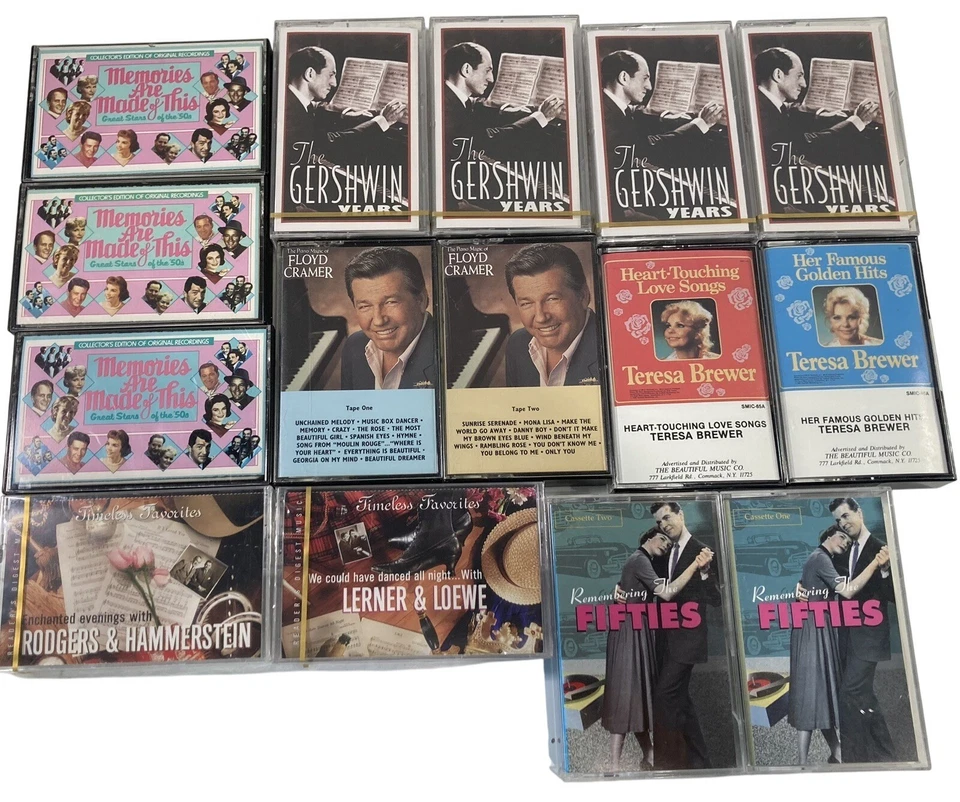 Vtg 50s 60s Music Cassette Tape Lot Oldies Romance Musical Classical Jazz Piano Foto 2 de 4