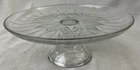 Vintage Anchor Hocking Clear Glass Round Pedestal Cake Stand Plate 11.5"