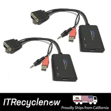 Lot of 2x SYBA SY-ADA31025 VGA to HDMI Converter with Audio - USB Powered