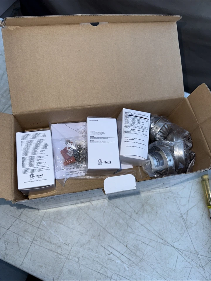 Hampton Bay 3-Light Brushed Nickel Ceiling Fan Shades LED Light Kit, 91382 - Image 4 of 4