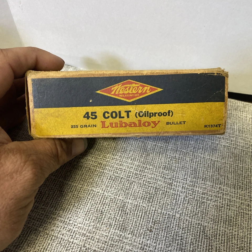 CAJA DE MUNICIÓN WESTERN VINTAGE VACÍA 45 Colt/LUBALOY/BUEN ESTADO/VER FOTOS-INFO Foto 3 de 4