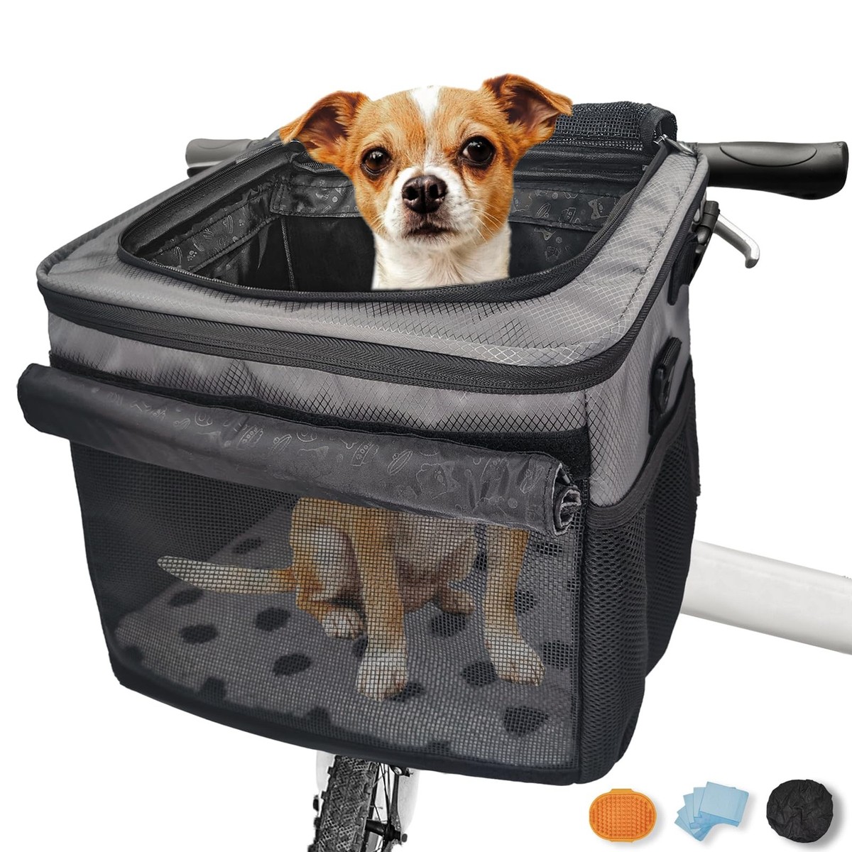 VeluXanipyr Dog Bike Basket,Cat Backpack Carrier,Dog Bike Carrier