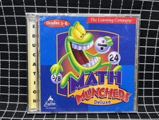Math Munchers Deluxe PC Game CD Rom Vintage Learn At Home Tutoring Games