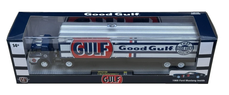 M2 Machines 2025 Team Ford Gulf 1970 Ford C-600 & 1968 Ford Mustang Fastback 2+2 - Image 3 of 4