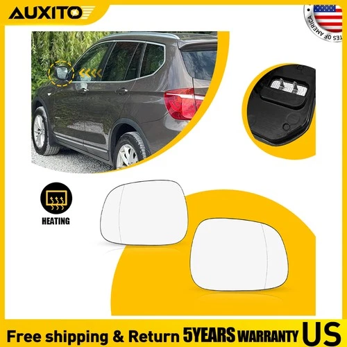 For BMW X3 2010 2011 2012 2013 2014 Driver Passenger Side 4 Pin Mirror Glass NEW