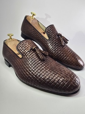 Herrenschuhe 40/41/42/43/44/45 POLLINI Mode Echtleder MADE IN ITALY Geflochten