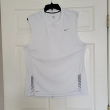 Nike Fit Dry Men's Sleeveless Tank-Top SPARQ White Size XL