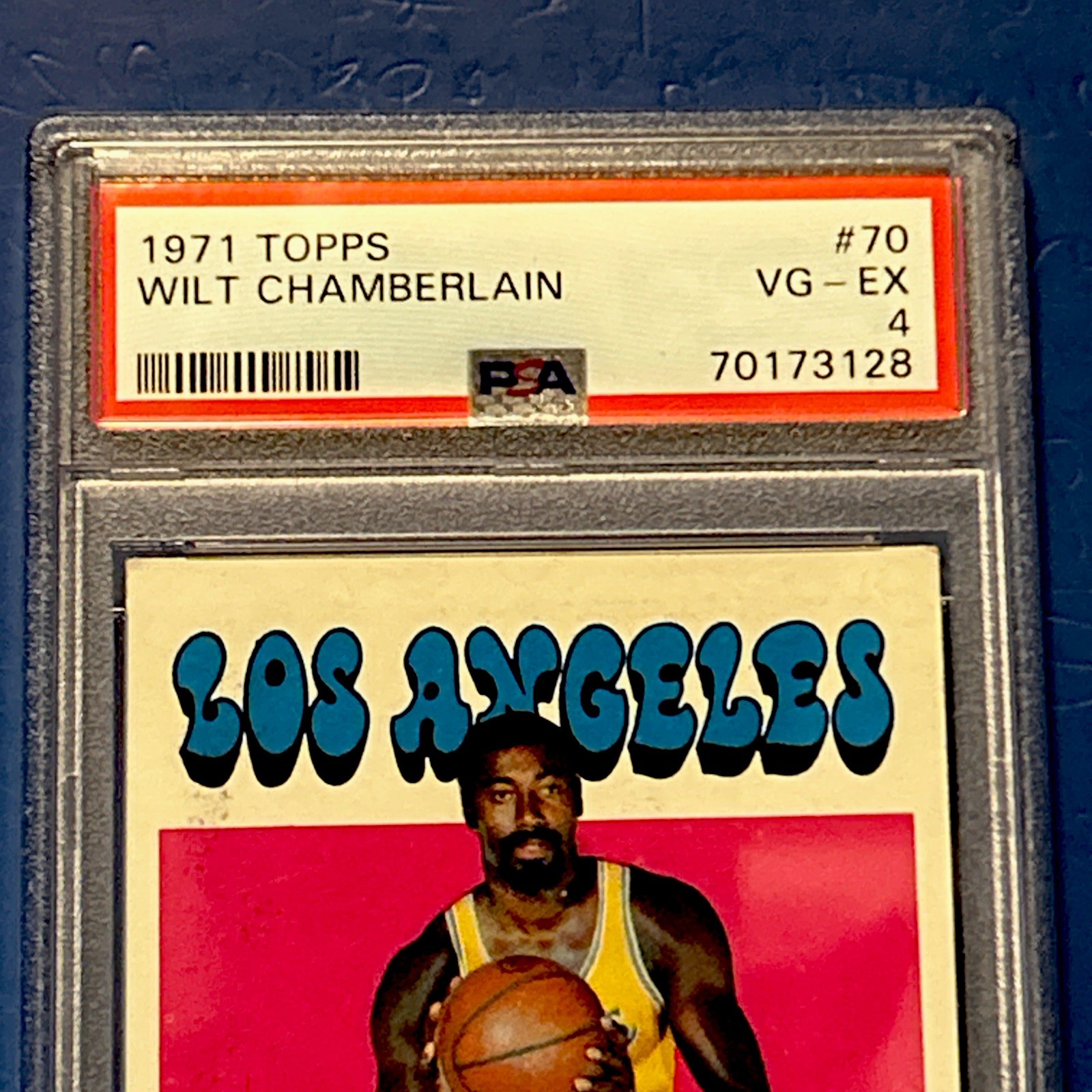 1971 WILT "the stilt" CHAMBERLAIN #70 Basketball Card Lakers PSA 4 VG-EX 100pts+ view 4