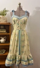 Vintage Malibu Media Corset Sweetheart Dress Adjustable Strap Cottagecore XS