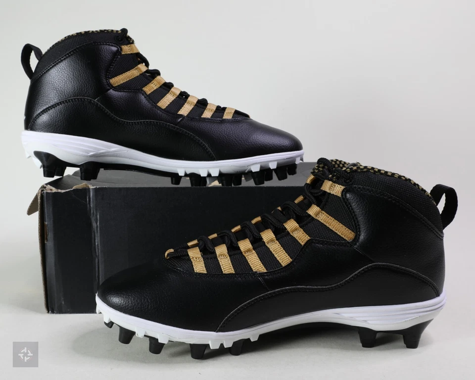 耐克 Jordan 10 TD Mid 黑色金属金色橄榄球鞋 11.5 码 (CQ2073-007) — 第 2/4 张图片