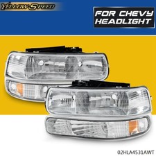Headlights + Bumper Signal Lamps Fit For 99-02 Silverado 00-06 Suburban Tahoe
