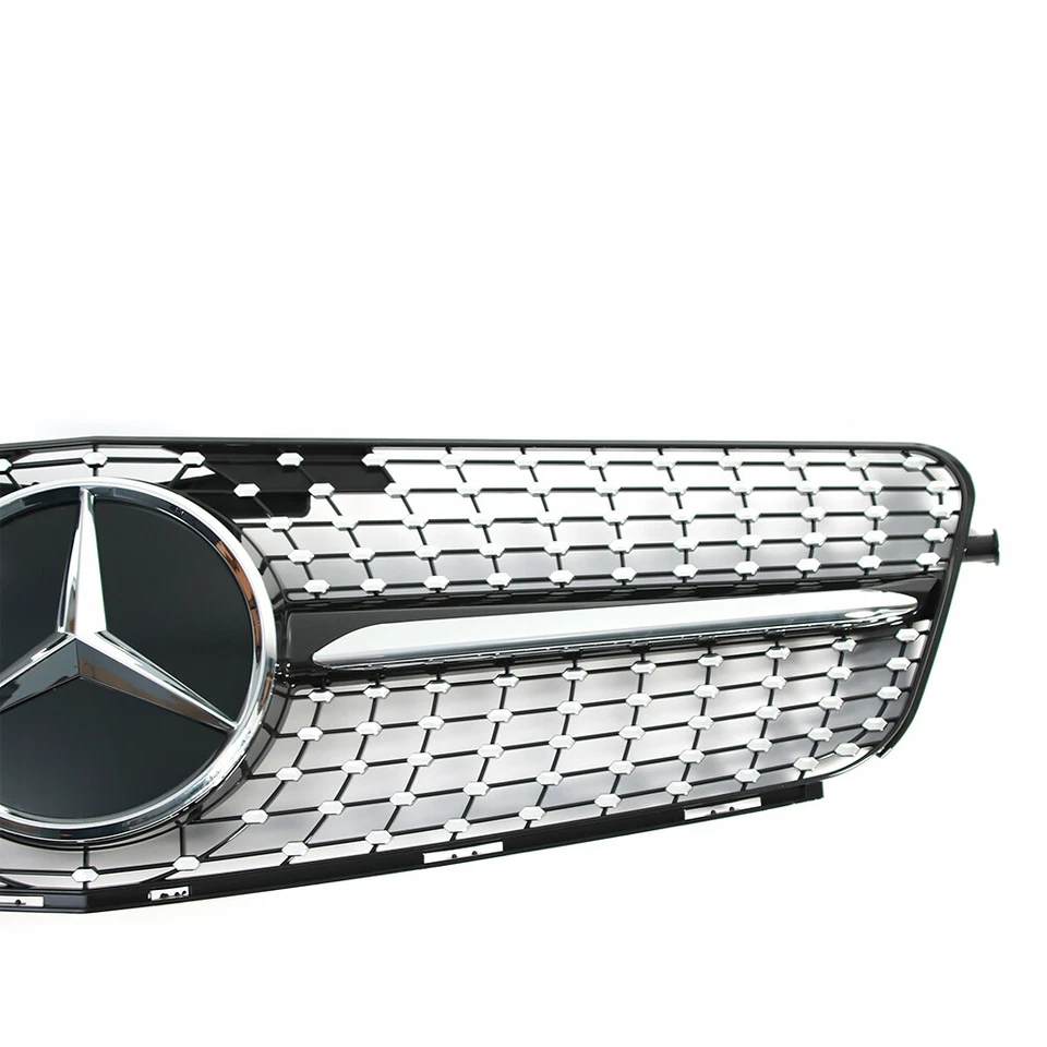 Grille For 2008-2014 Mercedes Benz W204 C300 C350 Front Bumper Grill W/Emblem Foto 4 de 4