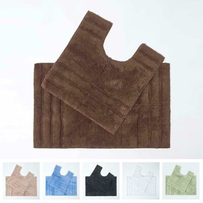 Badematten und Podest Set rutschfest super weich 100% Baumwolle waschbar Spa Supreme