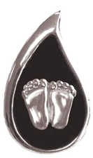 Precious Feet, Silver Plated, Tear Drop Jewelry, Lapel Pin