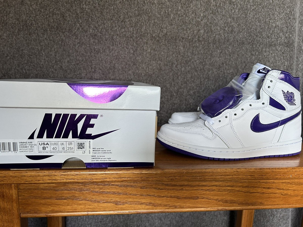 retro 1 white and purple