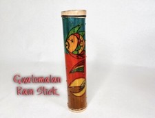 Bamboo Hand Painted Rain Stick Shaker Music Instrument Fish SharkFin Moon 13in
