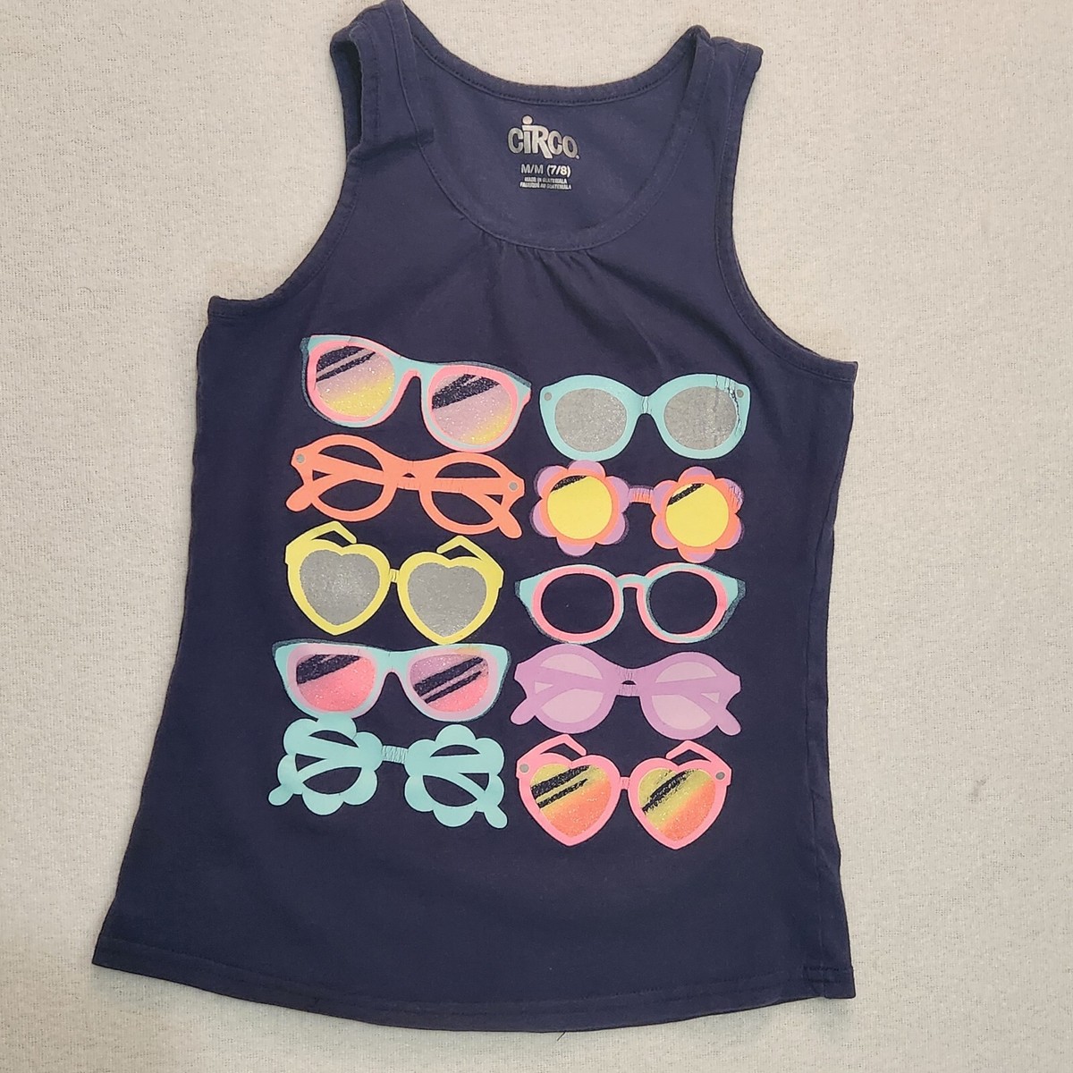 KORE様 Circo Girls Navy Tank Top Spring/Summer/Colorful Sunglasses Shirt