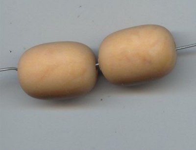 12 VINTAGE LIGHT BROWN MATTE ACRYLIC 26x19mm. SMOOTH BARREL BEADS 5610