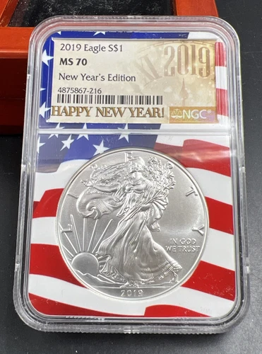 2019 1 oz American Silver Eagle $1 NGC Certified MS70 New Year's Edition #216