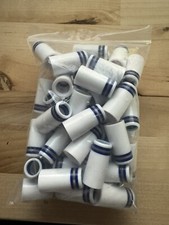 10-CUSTOM GOLF FERRULES .355 WHITE/BLUE/SILVER 1  TAPER TIP
