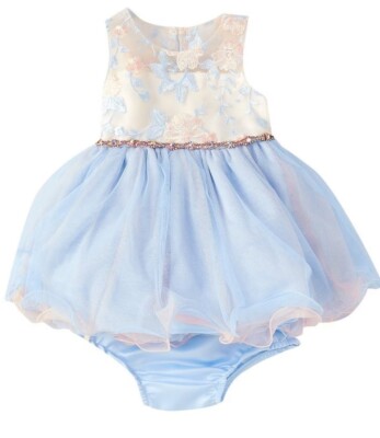 Rare Editions Baby Girl's 2-Piece Embroidered Rhinestone Fanciful Dress-Size-12M