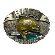 Vintage Bass Fishing Belt Buckle Siskiyou Buckle Co. F-40 Beautiful Fish
