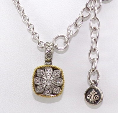 Andrea Candela ACP111/04 18k Gold & Silber Diamant Heiligenschein Kissen Halskette LMC2