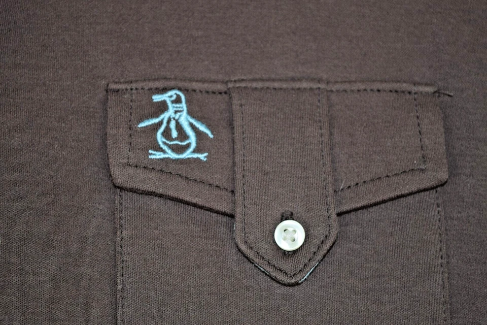 Camisa Penguin De Colección Original Penguin Munsingwear Talla L 00s Marrón Azul Pingüino Foto 4 de 4