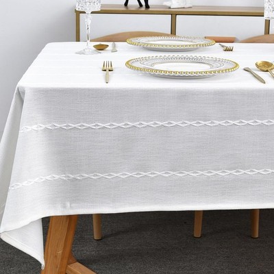 Plenmor Tischdecke für rechteckig 118,1 x 53,1 Zoll (rechteckig), weiß 