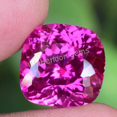 Natural Rhodolite Garnet Raspberry Cushion 16.80 Ct Certified Loose Gemstone