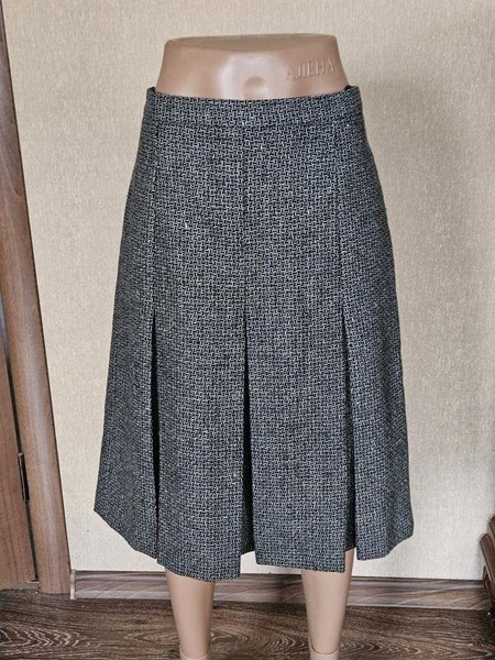 Women Peter Hahn Skirt Grey Wool 38 / M / 46