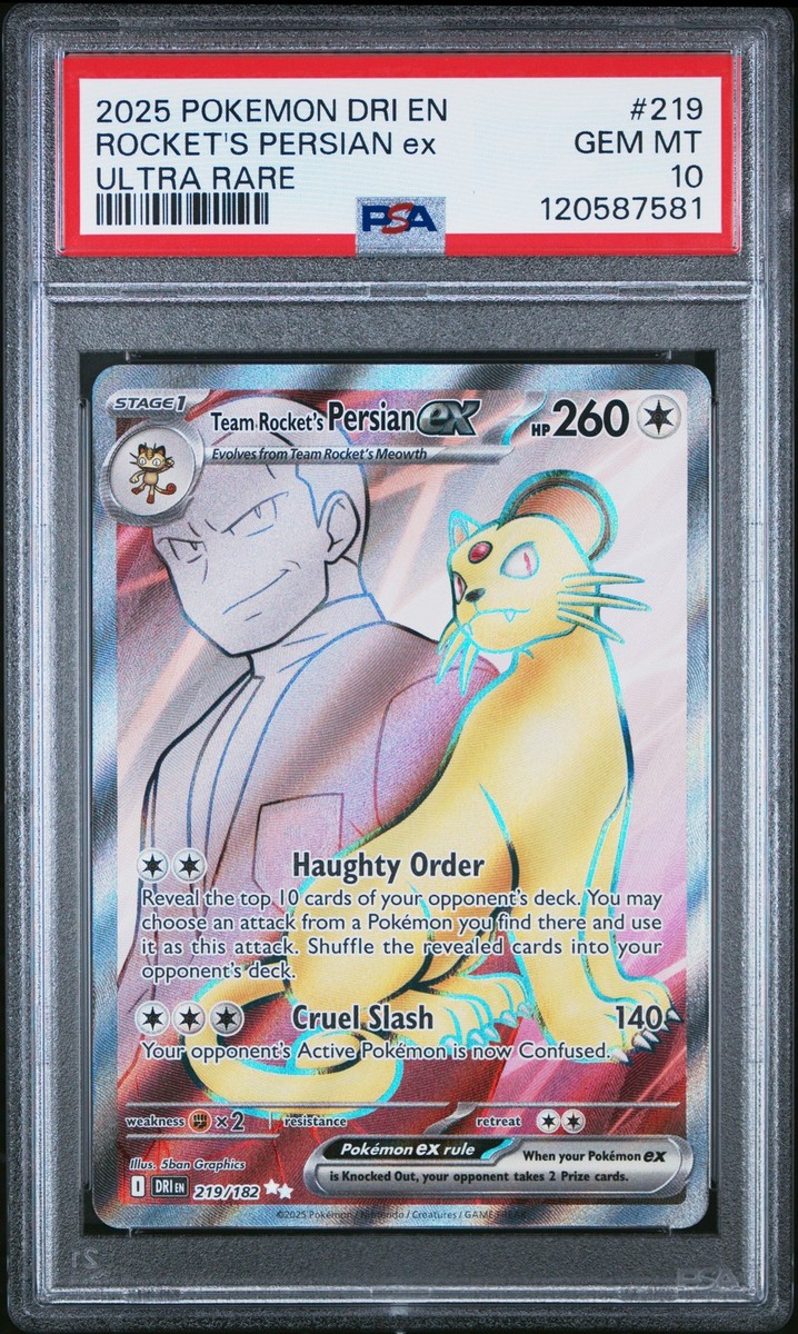 PSA 10 Rocket's Persian Ex Ultra Rare #219 2025 Destined Rivals