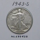 1943-S Walking Liberty half dollar, 90% silver coin