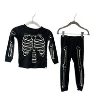 BABY GAP Black White Skeleton 2 piece Pajama Set Size 3 years