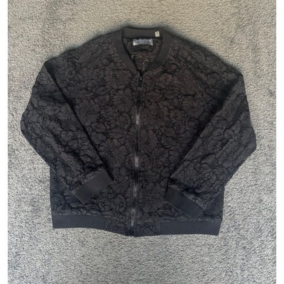 Bagatelle Collection Black Lace Bomber Jacket Style 63149 Size L