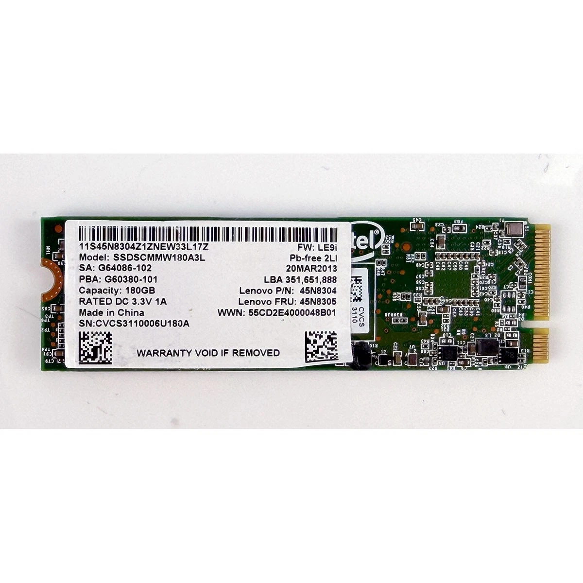 Intel M.2 Interface 180 GB Storage Capacity Solid State Drives for