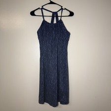 Eddie Bauer Navy Patterned Halter Midi Dress Size Small