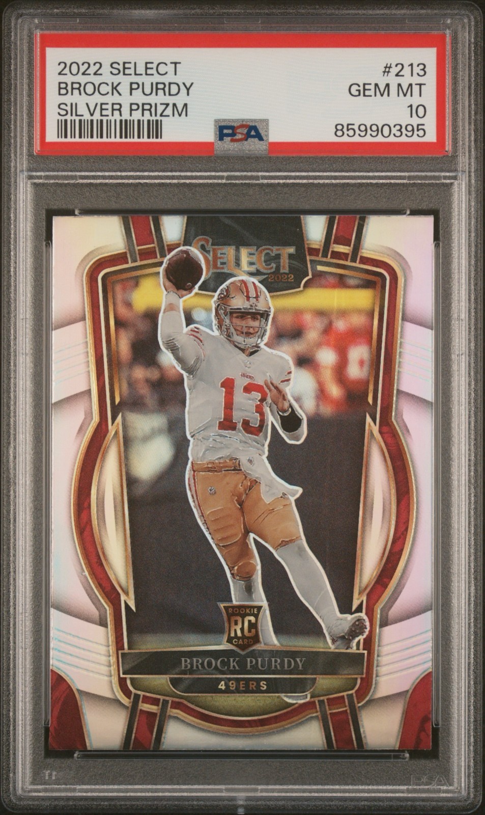 2022 Select Brock Purdy RC Silver Prizm Rookie Club #213 49ers PSA 10