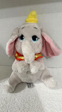 Disney Parks Dumbo Plush Stuffed Gray Elephant Yellow Hat Red Collar Small 2012