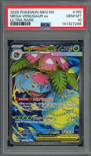 PSA 10 Mega Venusaur ex (FA) Mega Evolution 155/132 Holo Pokemon Card B8