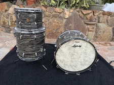 Vintage Ludwig 1968 Black Oyster Pearl Super Classic 3pc Drum Set Kit 22,13,16