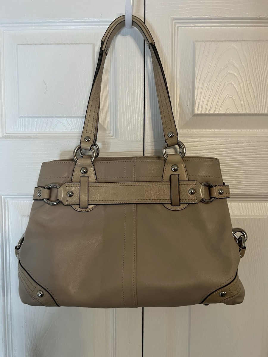 未使用保管品✨vintage coach old 2way bag ivory Coach Carly Ivory Leather Carryall Satchel J0873-13236 Cream