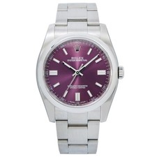 Rolex 36mm Oyster Perpetual 116000 Steel Grape Dial Smooth Bezel - 2014 Card