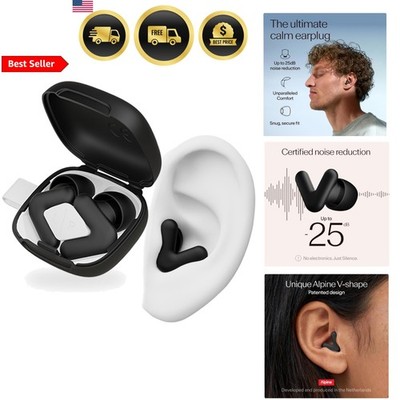 Alpine Silence Earplugs for Sleep, Focus & Travel - V-Shape Snug Fit & Soft O...