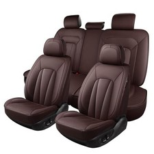 Leather Car Seat Covers,Seat Covers for SUV,Sedans and Full Set Brown
