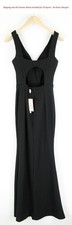 WALG Women Evening Dress UK8 Black Sleeveless Padded V-Neck Slit Tall Cut Back