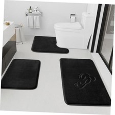 Bathroom Rugs Sets 3 Piece, Non-Slip  Quick Dry Bath Mat Set, Ultra Soft