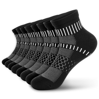 IRAMY Ankle Compression Socks for Women Men Coolmax Medium, Black(4 Packs) 