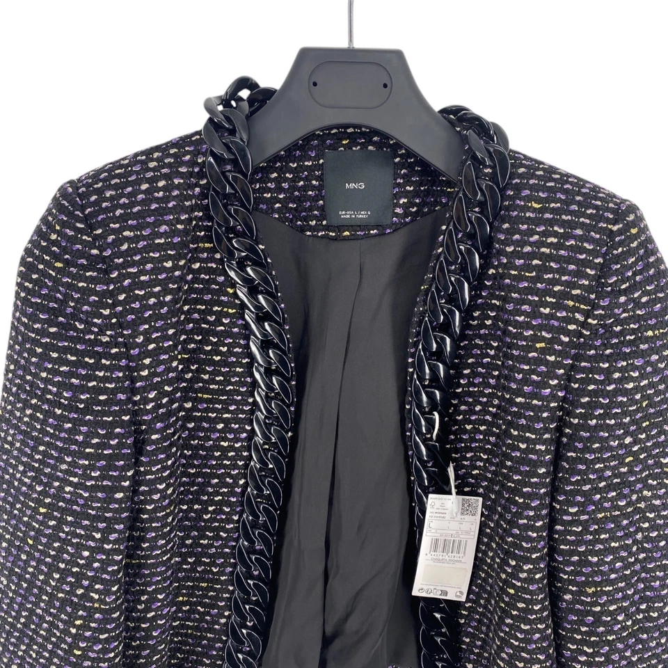 Mango Mng Mujer Negro Corto Chaqueta Americana Talla M - Imagen 2 de 4